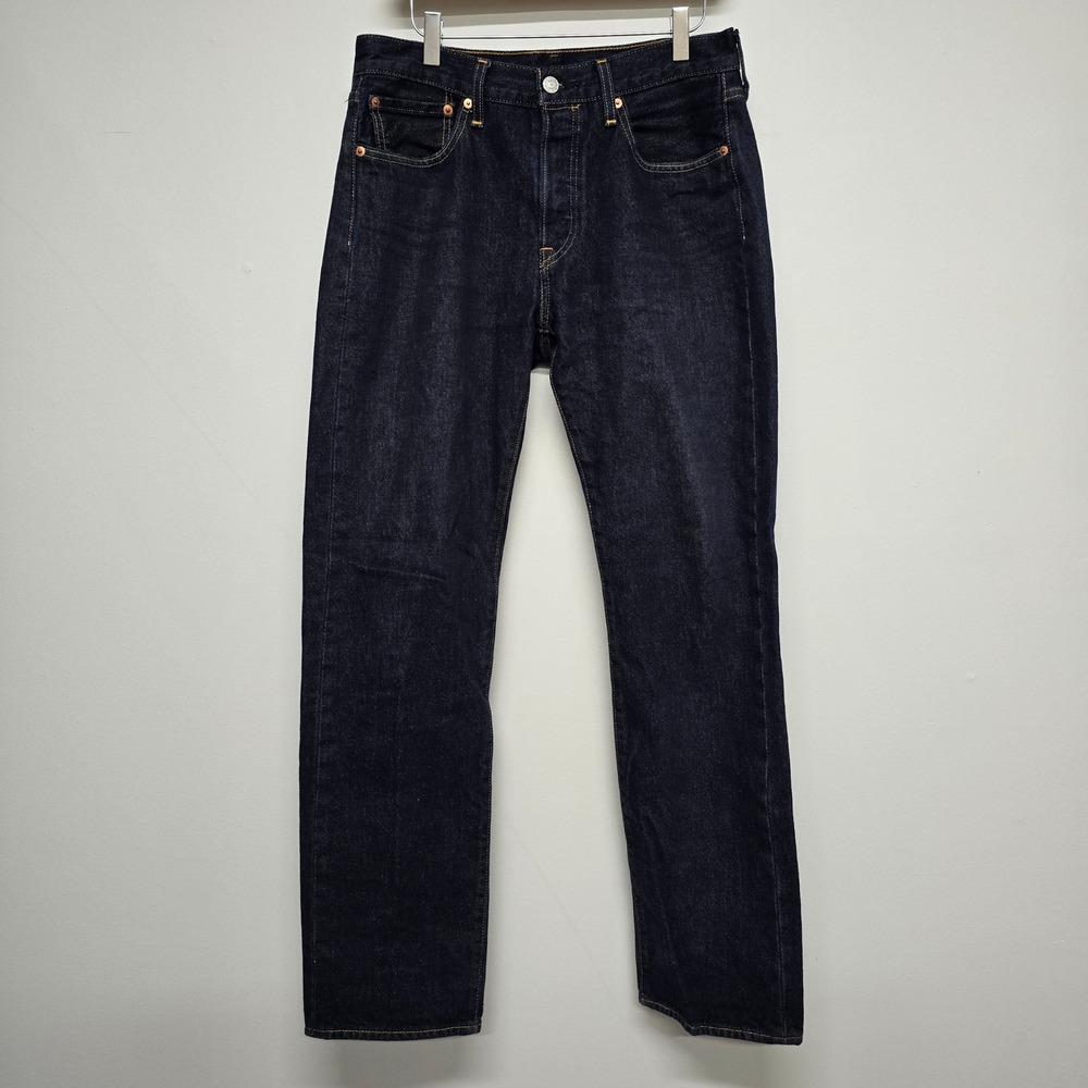 Levi's‎ 501 Jeans Mens 31x32 Dark Indigo Straight Leg Classic Minimalist